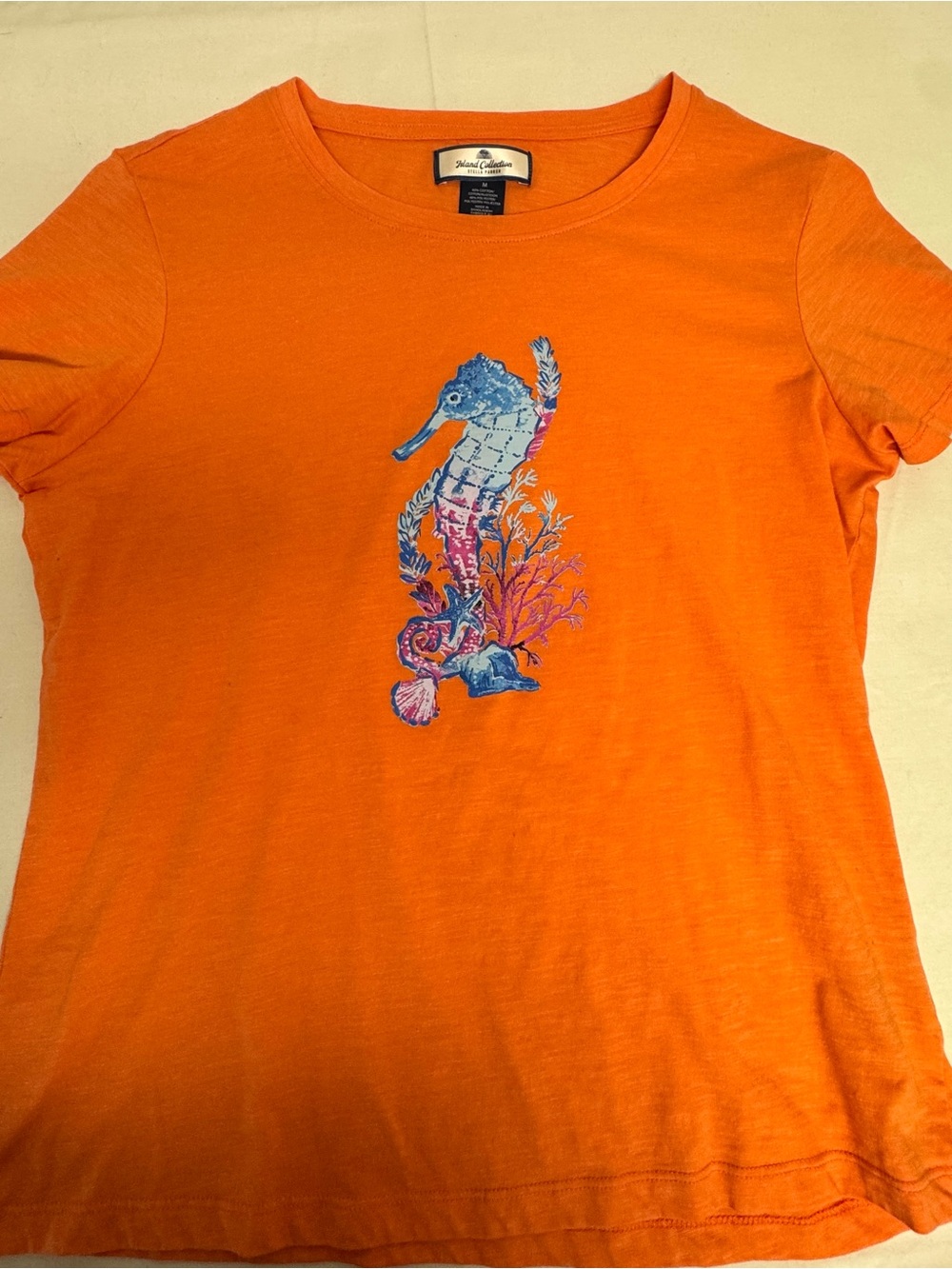 Vineyard Vines Orange Seahorse Graphic Short Sleeve Tee